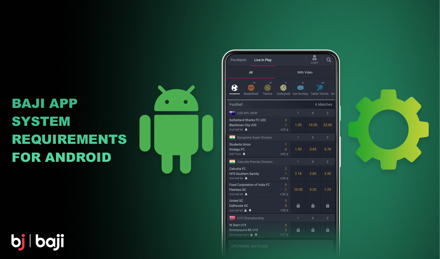 System requirements of the Baji app for Android