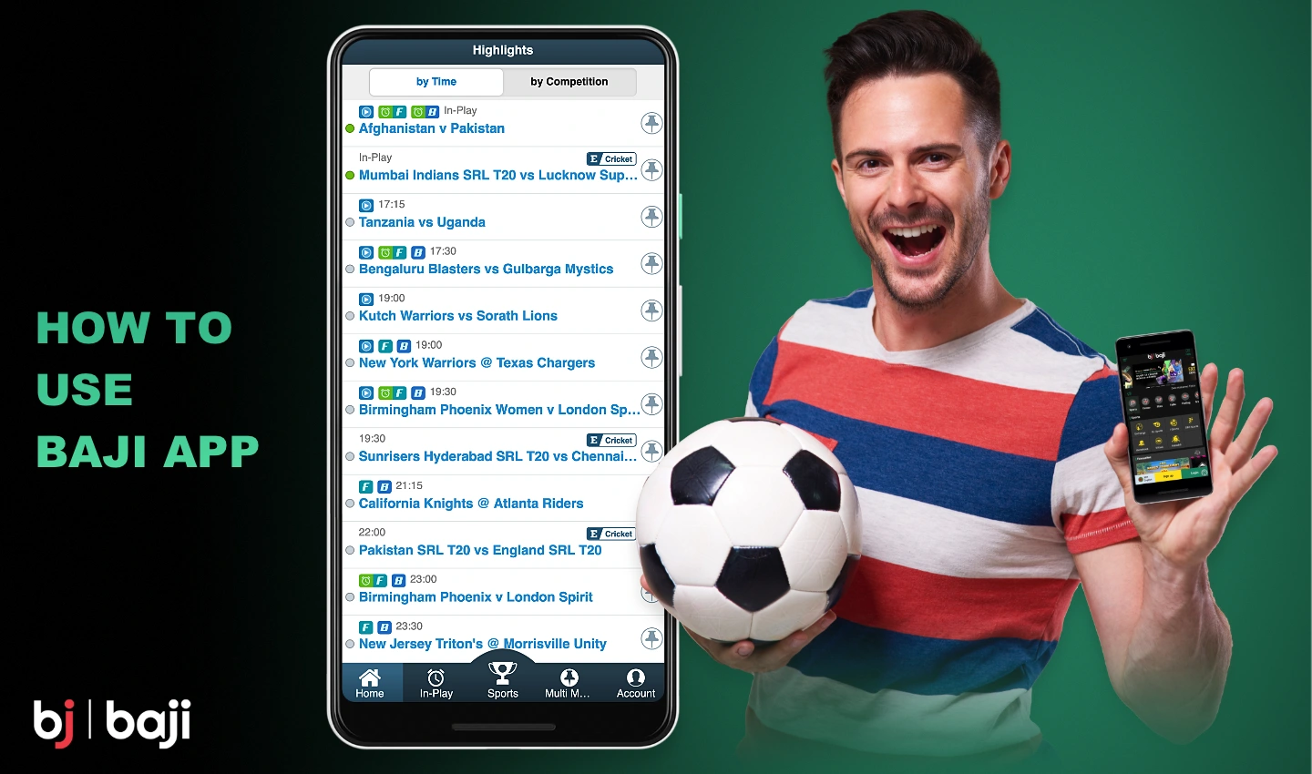 Baji's sports betting and casino app gives you access to hundreds of matches, games and other gambling activities