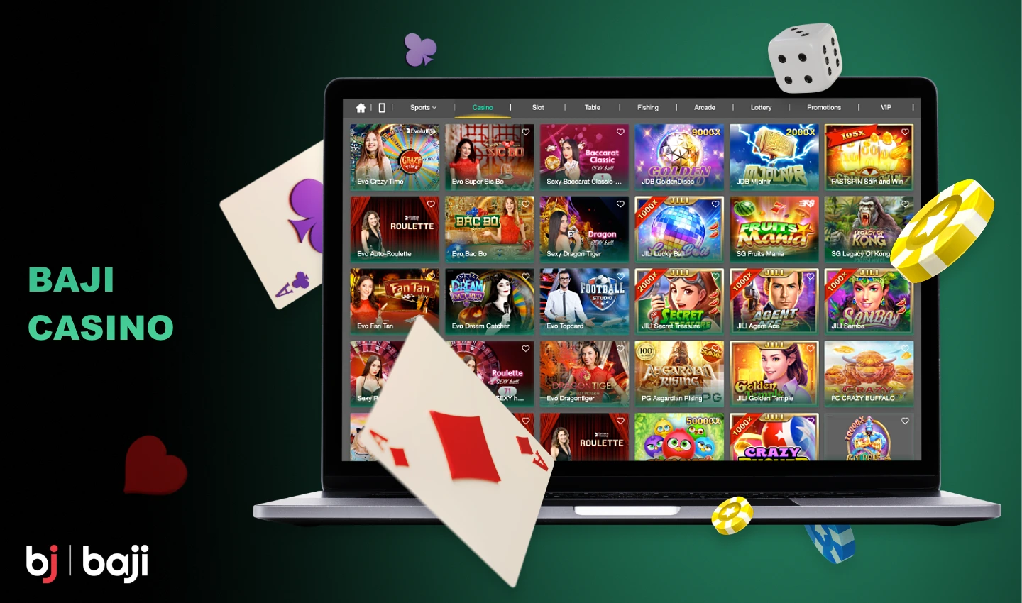 Baji Casino will delight its users with a huge variety of gambling games from famous vendors