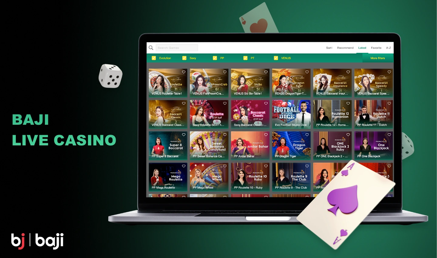 A variety of live dealer games are available at Baji Live Casino