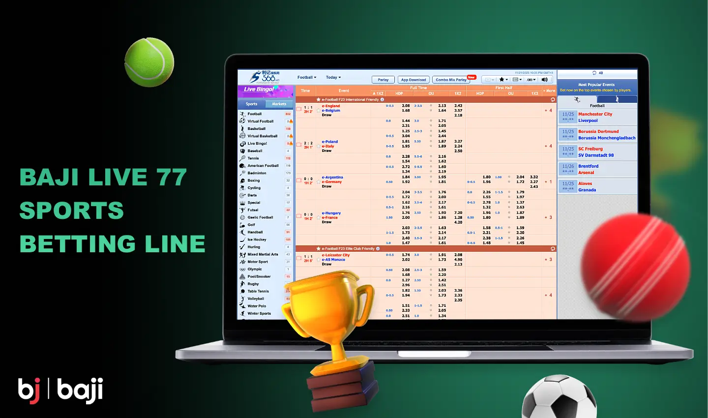 At Baji Live 777, users have access to betting on dozens of sports
