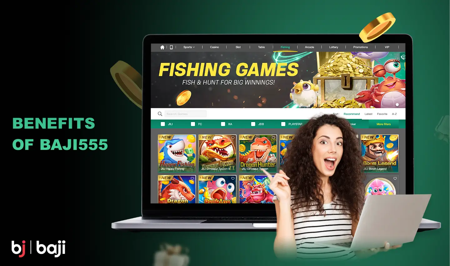Baji 555 has a number of advantages that make tens of thousands of players choose this platform for casino games and sports betting
